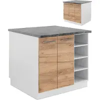 Vicco Fame-Line Keukeneiland – 90 cm zonder werkblad Eik goud/wit