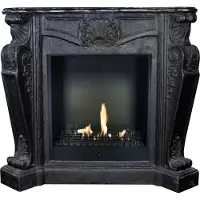 Xaralyn Ethanolhaard - Louis BCL-B - zwart natuursteen - 3 kW verwarmingscapaciteit - inclusief inbouwhaard en schoorsteenmantel - decoratieve haard