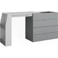 Vicco Knutseltafel Iva, Grijs, 98.5-167.5 x 80 x 47 cm uitklapbaar, 4 laden