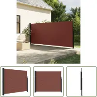 The Living Store Windscherm Balkon - Windscherm - Windscherm uittrekbaar 160x500 cm bruin - Windscherm Tuin - Privacy Screen - Zonnewering