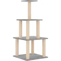 Syfax Kattenmeubel met sisal krabpalen 111 cm lichtgrijs