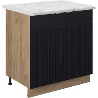 Vicco Fame-Line Keukenonderkast – 80 cm met legplank, WB Marmer Zwart gestreept