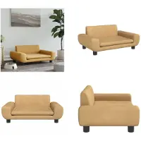 vidaXL Hondenbed bruin 70x45x33 cm fluweel - Hondenbed - Hondenbedden - Hondenbank - Dierenbank