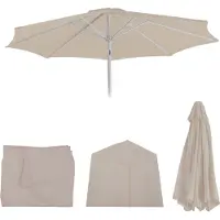 Mendler Vervangende hoes voor parasol N19, parasolhoes vervangende hoes, Ø 3m stof/textiel 5kg ~ crème