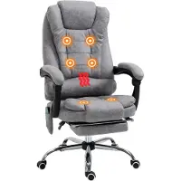 Vinsetto Massage Bureaustoel Microvezel (100% polyester), schuim 65B x 70D x 111-119H cm Grijs