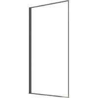 Aurlane Opklapbare Badwand 75x130 Cm - Aluminium Gun Metal En Gehard Glas 4 Mm