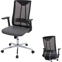 Mendler Bureaustoel -J53, bureaustoel ergonomisch kunstleder ~ grijs