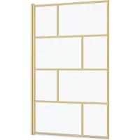 Aurlane Opvouwbare Badwand |zeefdruk Met Baksteenmotief |80x140cm |geborsteld Goud