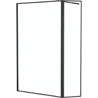 Aurlane - Inloopdouche + Korte Zijwand Edge 120+40 X 200cm - Zwart Profiel - 6 Mm Helder Glas