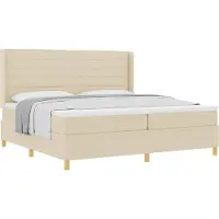 Syfax Boxspringbed met matras met hoofdeinde Crème 200 x 200 cm Stof