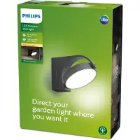 Philips Mimosa muurlamp voor buiten - antraciet - warmwit licht - 7 W