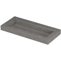 Ink Pitch Meubelwastafel 100x45cm Keramische Slab - Centraal - 1 Kraangat - Armani Grey Mat - 8718835129668 - Rechthoekig - Wastafels, Meubelwastafels