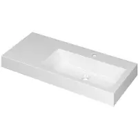 Ink Momento Meubelwastafel 100x45cm Polystone - Rechts - 1 Kraangat - Glans Wit - 8718835160173 - Rechthoekig - Wastafels, Meubelwastafels
