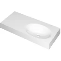 Ink Smooth Meubelwastafel 100x45cm Polystone - Rechts - Zonder Kraangat - Glans Wit - 8718835157487 - Rechthoekig - Wastafels, Meubelwastafels