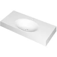 Ink Smooth Meubelwastafel 100x45cm Polystone - Midden - 1 Kraangat - Mat Wit - 8718835157739 - Rechthoekig - Wastafels, Meubelwastafels