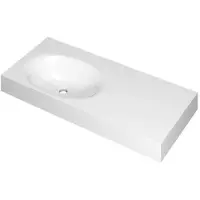 Ink Smooth Meubelwastafel 100x45cm Polystone - Links - Zonder Kraangat - Glans Wit - 8718835157463 - Rechthoekig - Wastafels, Meubelwastafels