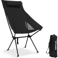 TRVLMORE Campingstoel - Opvouwbaar - 120KG Draagvermogen - Incl. Draagtas - Klapstoel - Visstoel - Kampeerstoel - Vouwstoel - Zwart