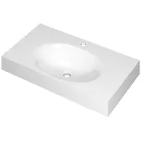 Ink Smooth Meubelwastafel 80x45cm Polystone - 1 Kraangat - Glans Wit - 8718835157432 - Rechthoekig - Wastafels, Meubelwastafels