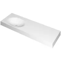 Ink Smooth Meubelwastafel 140x45cm Polystone - Links - Zonder Kraangat - Mat Wit - 8718835157869 - Rechthoekig - Wastafels, Meubelwastafels