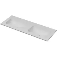 Ink Aspekt Meubelwastafel 120x45cm Keramiek - Dubbel - Zonder Kraangat - Mat Wit - 8718835145705 - Rechthoekig - Wastafels, Meubelwastafels