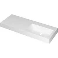 Ink Momento Meubelwastafel 120x45cm Polystone - Rechts - Zonder Kraangat - Mat Wit - 8718835160388 - Rechthoekig - Wastafels, Meubelwastafels