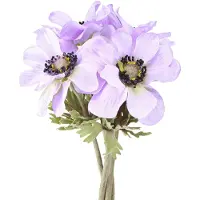 Viana Kunstmatige anemoonbloemen in lila, 34 cm lang, 4 stuks, 4 Stück