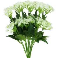 Viana Dille bloeiend, kunstkruiden, sierplant groen, wit 49cm 9st