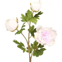 Viana Decoratie Pioenrozen Roze 3 Bloemen Lange Steel L80cm 2st