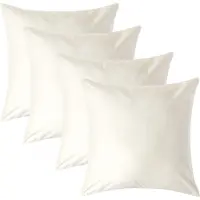 Homescapes Luxe Satijn Kussensloop 80x80 cm – Crème – Set van 4 – 100% Egyptisch Katoen Satijn – Draaddichtheid 1000