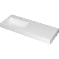 Ink Momento Meubelwastafel 120x45cm Polystone - Links - 1 Kraangat - Mat Wit - 8718835160296 - Rechthoekig - Wastafels, Meubelwastafels