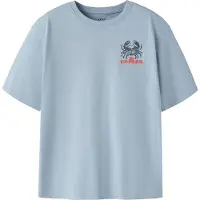 Name it KIDS T-shirt met backprint lichtblauw Jongens Katoen Ronde hals - maat 134/140