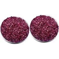 Charme Bijoux Clip oorbellen- Lovata -Rood zilverkleur rand- 2.5 cm- geen gaatje-