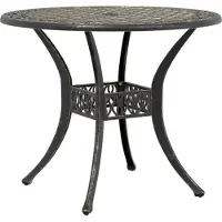 Syfax Tuintafel Ø 90x75 cm gietaluminium bronskleurig