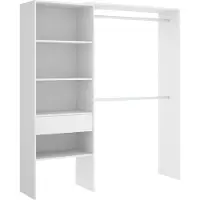 Dmora Fauno - Grote Kledingkast, 160x187h cm Wit, 3 Planken