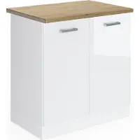 Vicco R-Line Wastafelkast – 80 cm, WB Eik Wit Hoogglans