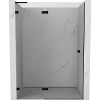 Mexen Lunar L douchedeur scharnierend links 135 , transparant, zwart - 834L-135-000-70-00-L