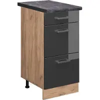 Vicco R-Line Keukenonderkast – 40 cm met laden, WB Antraciet Antraciet Hoogglans