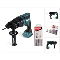 Makita DHR 182 Z accu-boorhamer 18 V 1,7 J SDS plus Brushless + 5-delige boorset - zonder accu, zonder oplader