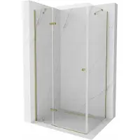 Mexen Roma draaideur douchecabine 100 x 90 , transparant, goud - 854-100-090--50-00