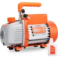 Vevor vacuümpomp 150W 1-traps airconditioningpomp 100 l/min. Debiet 1440 tpm Snelheid 0,64/1,27 cm SAE-inlaat vacuümapparaten 5Pa zuiver koperen motor HVAC/autokoelmiddelvulling
