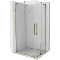 Mexen Velar L Duo schuifdouchecabine 90 x 80 , transparant, goud - 871-090-080-02-03-50