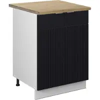 Vicco Fame-Line Keukenonderkast – 60 cm, WB Eik Zwart gestreept