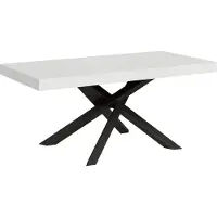 Itamoby Volantis uittrektafel, 200/460 x 90 cm, esdoornhout, wit, poten in antracietgrijs