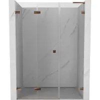 Mexen Lunar-F L vouwdeur douche links 120 , transparant, roze goud - 836SL-120-050-60-00-L