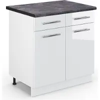 Vicco Fame-Line Keukenonderkast – 80 cm, WB Antraciet Wit Hoogglans