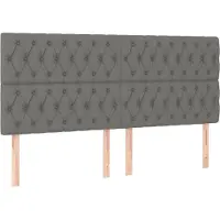 vidaXL Hoofdbord donkergrijs 200x7x118/128 cm Stof