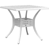 Syfax Tuintafel, wit, 80 x 80 x 75 cm, gietaluminium
