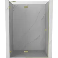 Mexen Lunar douchedeur zwenkbaar links 130 , transparant, goud geborsteld - 834-130-000-55-00-L