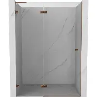 Mexen Lunar L linkse draaide douchedeur 135 , transparant, roze goud - 834L-135-000-60-00-L