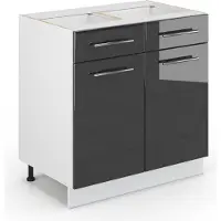 Vicco Fame-Line Keukenonderkast – 80 cm met lade, zonder werkblad Antraciet Hoogglans